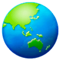 🌏 Emoji Globus mit Asien und Australien Samsung One UI 1.0.