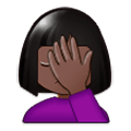 🤦🏿 Emoji sich an den Kopf fassende Person: dunkle Hautfarbe Samsung One UI 1.0.
