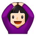 🙆🏻 Emoji Persona Haciendo El Gesto De «de Acuerdo»: Tono De Piel Claro en Samsung One UI 1.0.