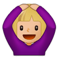 🙆🏼 Emoji Person mit Händen auf dem Kopf: mittelhelle Hautfarbe Samsung One UI 1.0.
