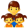👨‍👧‍👧 Emoji Familie: Mann, Mädchen und Mädchen Samsung One UI 1.0.