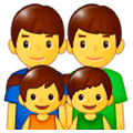 👨‍👨‍👧‍👦 Emoji Familie: Mann, Mann, Mädchen und Junge Samsung One UI 1.0.