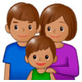 Emoji 👪🏽 Famiglia, Carnagione Olivastra su Samsung One UI 1.0.