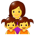 👩‍👧‍👧 Emoji Familia: Mujer, Niña, Niña en Samsung One UI 1.0.