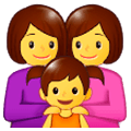 👩‍👩‍👧 Emoji Familia: Mujer, Mujer, Niña en Samsung One UI 1.0.