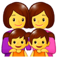 Émoji 👩‍👩‍👧‍👧 Famille : Femme, Femme, Fille Et Fille sur Samsung One UI 1.0.