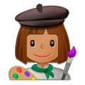 👩🏽‍🎨 Emoji Artista Plástica: Pele Morena na Samsung One UI 1.0.
