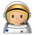 👩🏼‍🚀 Emoji Astronauta Mujer: Tono De Piel Claro Medio en Samsung One UI 1.0.