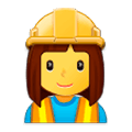 Emoji 👷‍♀️ Operaia Edile su Samsung One UI 1.0.