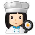 👩🏻‍🍳 Emoji Cocinera: Tono De Piel Claro en Samsung One UI 1.0.