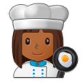 Emoji 👩🏾‍🍳 Cuoca: Carnagione Abbastanza Scura su Samsung One UI 1.0.