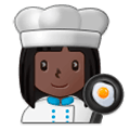 👩🏿‍🍳 Emoji Cozinheira: Pele Escura na Samsung One UI 1.0.