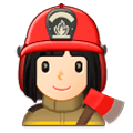 👩🏻‍🚒 Emoji Bombeira: Pele Clara na Samsung One UI 1.0.