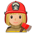Émoji 👩🏼‍🚒 Pompier Femme : Peau Moyennement Claire sur Samsung One UI 1.0.
