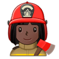 👩🏿‍🚒 Emoji Bombera: Tono De Piel Oscuro en Samsung One UI 1.0.