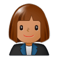 👩🏽‍💼 Emoji Oficinista Mujer: Tono De Piel Medio en Samsung One UI 1.0.