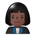👩🏿‍💼 Emoji Oficinista Mujer: Tono De Piel Oscuro en Samsung One UI 1.0.