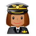 👩🏽‍✈️ Emoji Piloto Mujer: Tono De Piel Medio en Samsung One UI 1.0.
