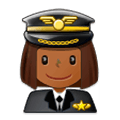 👩🏾‍✈️ Emoji Piloto De Avião Mulher: Pele Morena Escura na Samsung One UI 1.0.