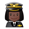 👩🏿‍✈️ Emoji Piloto De Avião Mulher: Pele Escura na Samsung One UI 1.0.
