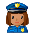 👮🏽‍♀️ Emoji Polizistin: mittlere Hautfarbe Samsung One UI 1.0.