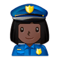 👮🏿‍♀️ Emoji Polizistin: dunkle Hautfarbe Samsung One UI 1.0.