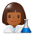👩🏾‍🔬 Emoji Cientista Mulher: Pele Morena Escura na Samsung One UI 1.0.