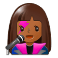 Emoji 👩🏾‍🎤 Cantante Donna: Carnagione Abbastanza Scura su Samsung One UI 1.0.