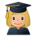 👩🏼‍🎓 Emoji Studentin: mittelhelle Hautfarbe Samsung One UI 1.0.