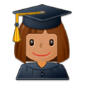 Emoji 👩🏽‍🎓 Studentessa: Carnagione Olivastra su Samsung One UI 1.0.