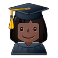 👩🏿‍🎓 Emoji Estudiante Mujer: Tono De Piel Oscuro en Samsung One UI 1.0.