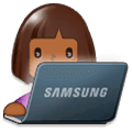 Emoji 👩🏾‍💻 Tecnologa: Carnagione Abbastanza Scura su Samsung One UI 1.0.