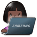 👩🏿‍💻 Emoji Tecnóloga: Tono De Piel Oscuro en Samsung One UI 1.0.