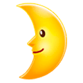 Emoji 🌛 Faccina Primo Quarto Di Luna su Samsung One UI 1.0.