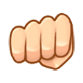 Emoji 👊🏻 Pugno Chiuso: Carnagione Chiara su Samsung One UI 1.0.