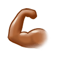 💪🏾 Emoji Bíceps: Pele Morena Escura na Samsung One UI 1.0.