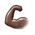 💪🏿 Emoji Bíceps Flexionado: Tono De Piel Oscuro en Samsung One UI 1.0.