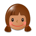 👧🏽 Emoji Mädchen: mittlere Hautfarbe Samsung One UI 1.0.