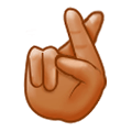 🤞🏽 Emoji Hand mit gekreuzten Fingern: mittlere Hautfarbe Samsung One UI 1.0.