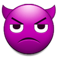 👿 Emoji Cara Enfadada Con Cuernos en Samsung One UI 1.0.