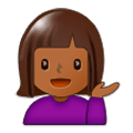 💁🏾 Emoji Pessoa Com A Palma Virada Para Cima: Pele Morena Escura na Samsung One UI 1.0.