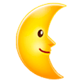 🌜 Emoji Luna De Cuarto Menguante Con Cara en Samsung One UI 1.0.