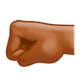 🤛🏾 Emoji Puño Hacia La Izquierda: Tono De Piel Oscuro Medio en Samsung One UI 1.0.