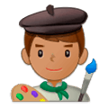 👨🏽‍🎨 Emoji Artista Plástico: Pele Morena na Samsung One UI 1.0.