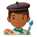 👨🏾‍🎨 Emoji Artista Plástico: Pele Morena Escura na Samsung One UI 1.0.