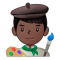 👨🏿‍🎨 Emoji Artista Plástico: Pele Escura na Samsung One UI 1.0.