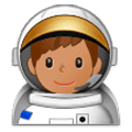 👨🏽‍🚀 Emoji Astronauta Hombre: Tono De Piel Medio en Samsung One UI 1.0.
