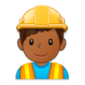 👷🏾‍♂️ Emoji Obrero Hombre: Tono De Piel Oscuro Medio en Samsung One UI 1.0.
