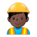 👷🏿‍♂️ Emoji Obrero Hombre: Tono De Piel Oscuro en Samsung One UI 1.0.