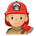 👨🏼‍🚒 Emoji Feuerwehrmann: mittelhelle Hautfarbe Samsung One UI 1.0.